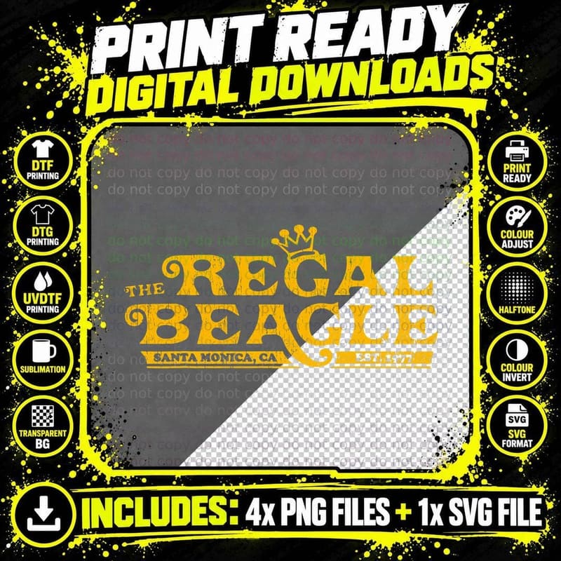 The Regal Beagle Funny Beagle T-Shirt Png SVG Digital Bundle