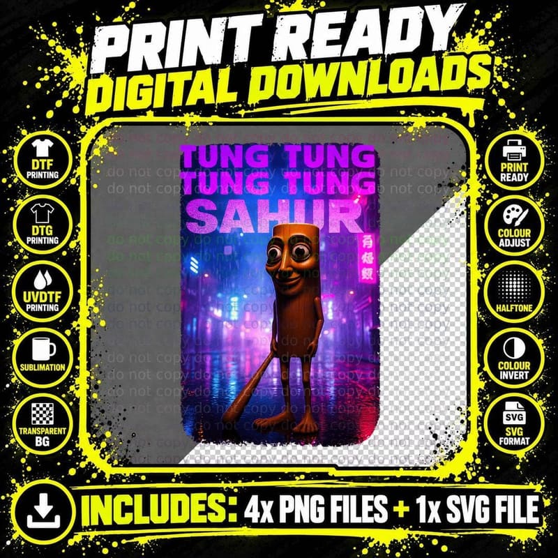Tung Sahur Italian Brainrot T-Shirt Png SVG Digital Bundle