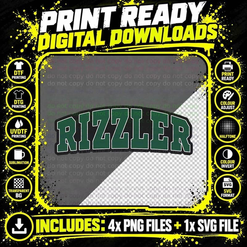 W Rizz Rizzler Funny Meme Quote T-Shirt Png SVG Digital Bundle