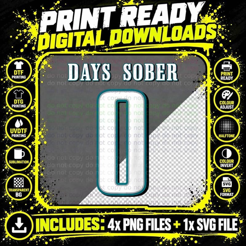 0 DAYS SOBER Jersey Funny Drinking Shirt for Alcohol Png SVG Digital Bundle