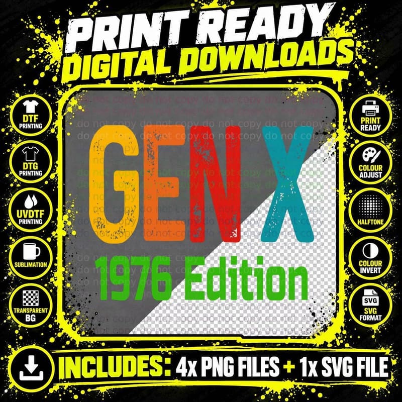 1976 Birthday Gen Xer Gen X Humor Design Gen X 1976 Png SVG Digital Bundle