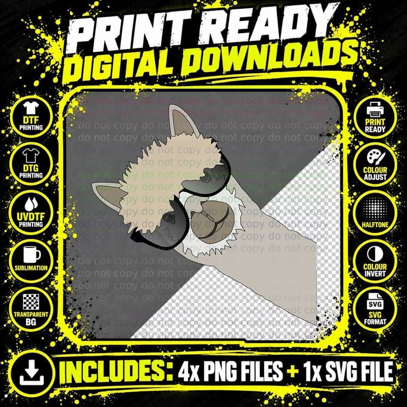 Alpaca Llama Gift Funny Cool Llama Deco T-Shirt Png SVG Digital Bundle