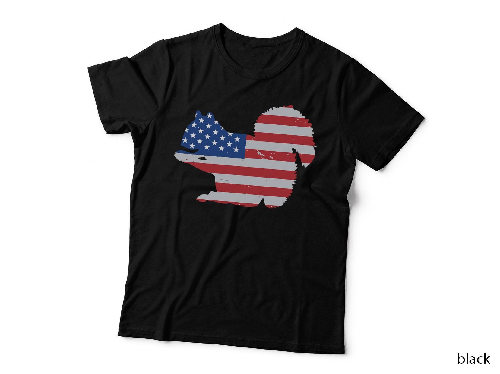 America Flag Squirrel Funny Squirrel Lover Retro Vintage T-Shirt