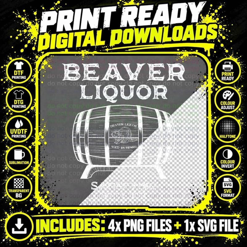 Beaver Liquor Beaver Liqueur Adult Humor Drinking Humor Png SVG Digital Bundle