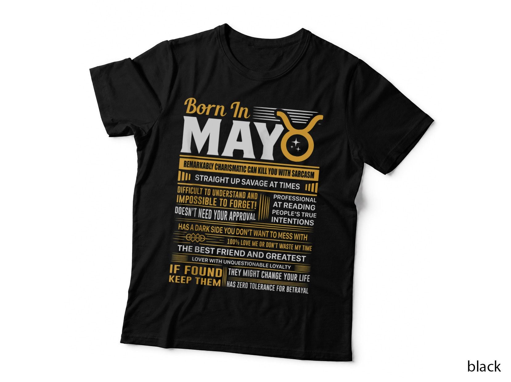 Born in May Taurus Funny Birthday Gift Zip Hoodie, Party Wear T-Shirt