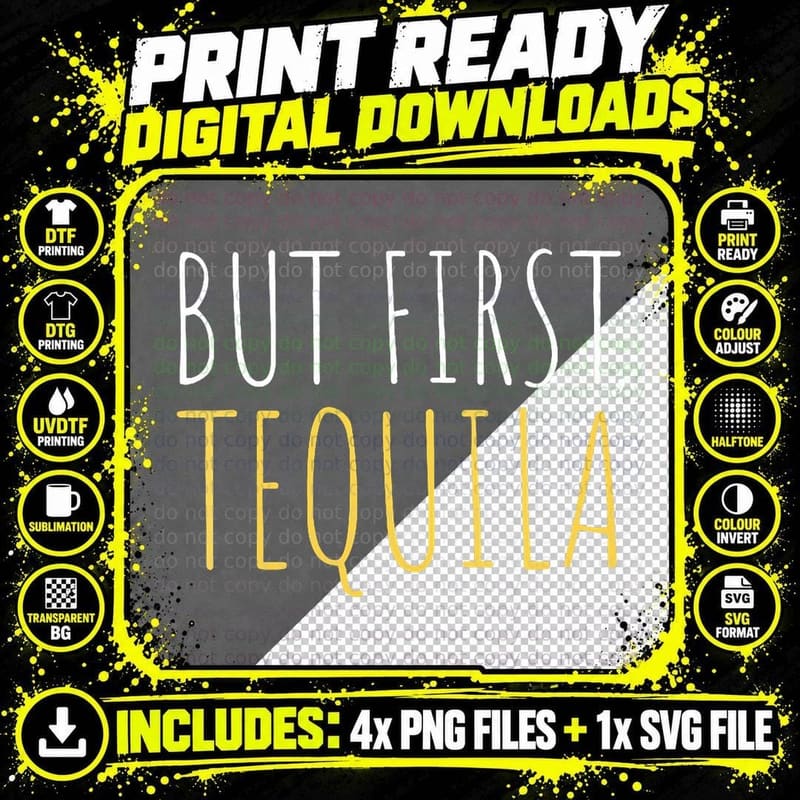 But First Tequila Funny Drinking Party T-Shirt, Humor Tee Png SVG Digital Bundle