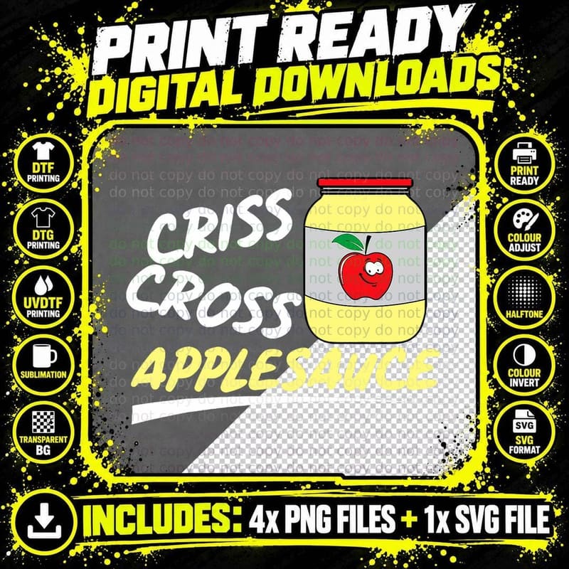 Criss Cross Applesauce Shirt Cool I Love Teaching Funny Png SVG Digital Bundle