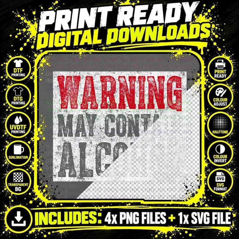 Cute Drinking Gift Funny Warning May T-Shirt, Party Tee Png SVG Digital Bundle