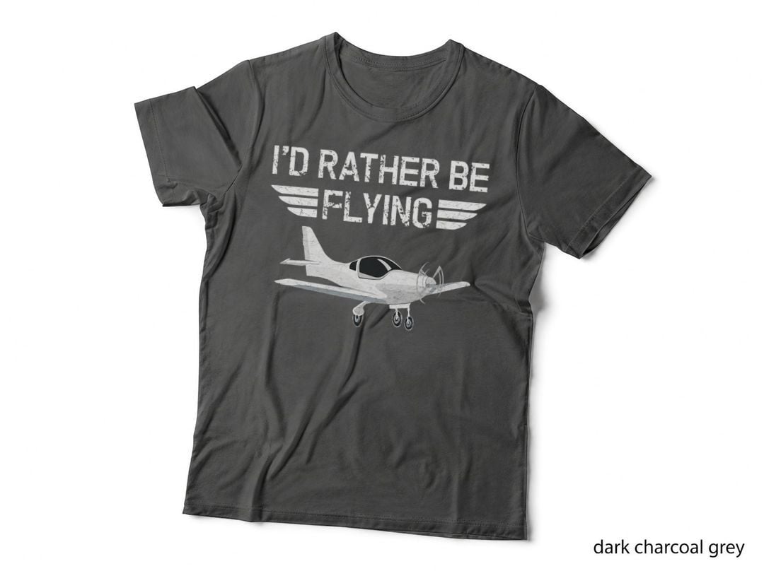 Distressed I'd Rather Be Flying Funny Airplane Pilot T-Shirt