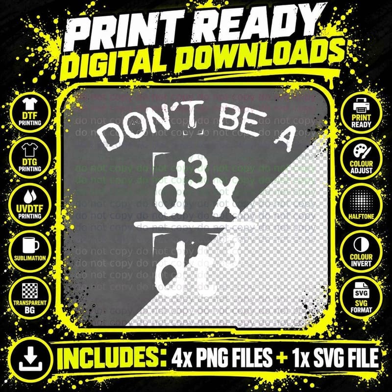 Don't Be a Jerk Funny Nerdy Math Physics Joke Pun T-Shirt Png SVG Digital Bundle