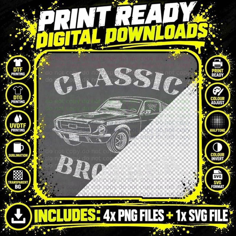 Funny Brother Saying Classic Car Graphic T-Shirt Png SVG Digital Bundle