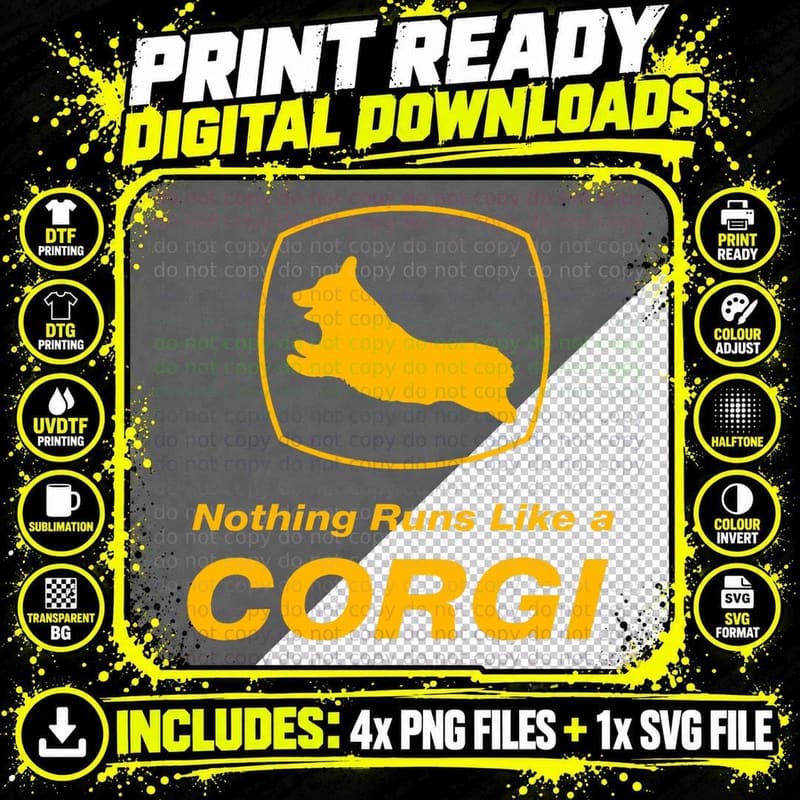 Funny Corgi T-Shirt - Nothing Runs Like a Corgi Png SVG Digital Bundle
