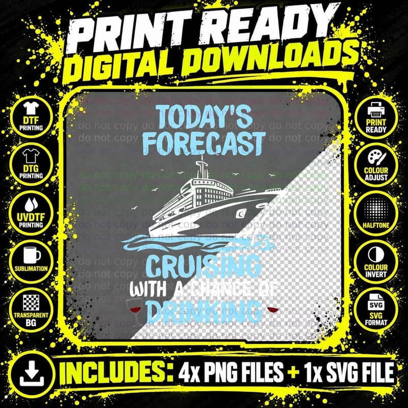 Funny Cruise Design for Men Women Cruising Boat Trip Png SVG Digital Bundle