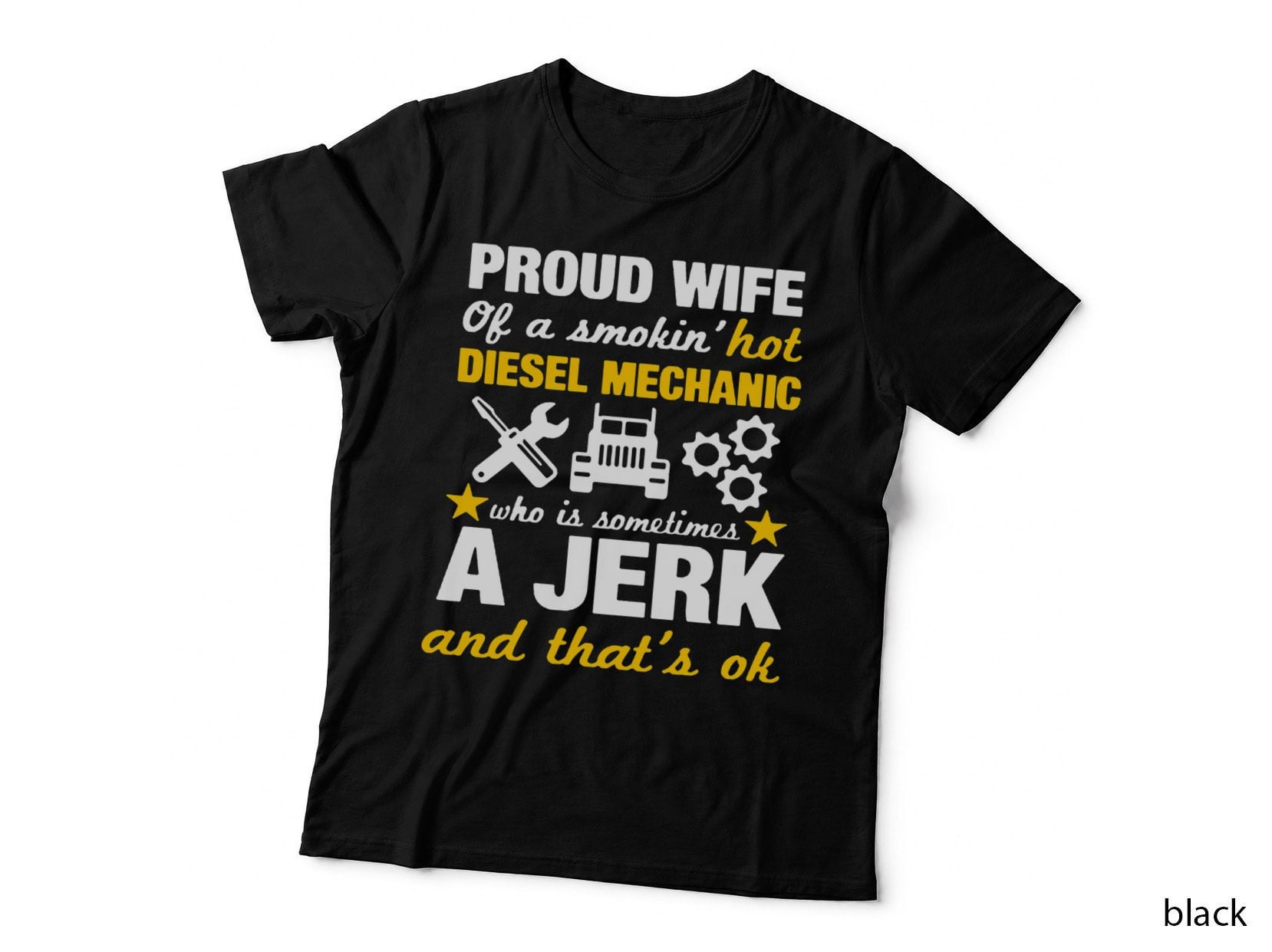 Funny Diesel Mechanics Wife Sayings Quote T-Shirt, Humor Tee
