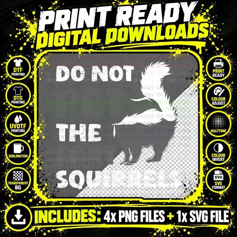 Funny Do Not Pet the Fart Squirrels Love Skunks T-Shirt Png SVG Digital Bundle