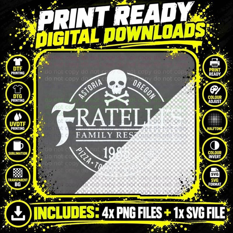 Funny Fratelli's Family Restaurant Geek Nerd Graphic Png SVG Digital Bundle