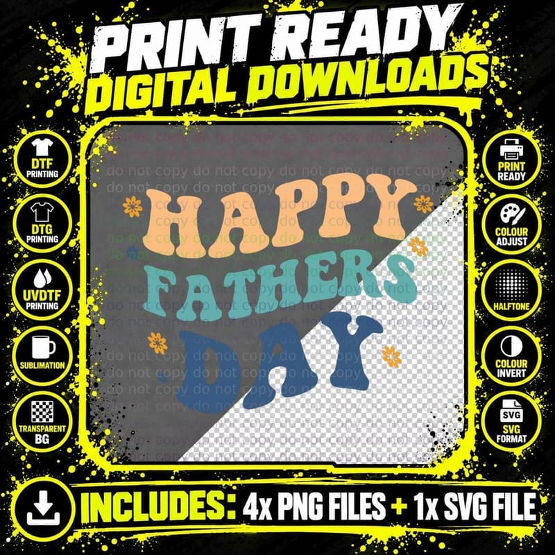 Funny Happy Fathers Day Father's Day from Son Daughter Png SVG Digital Bundle