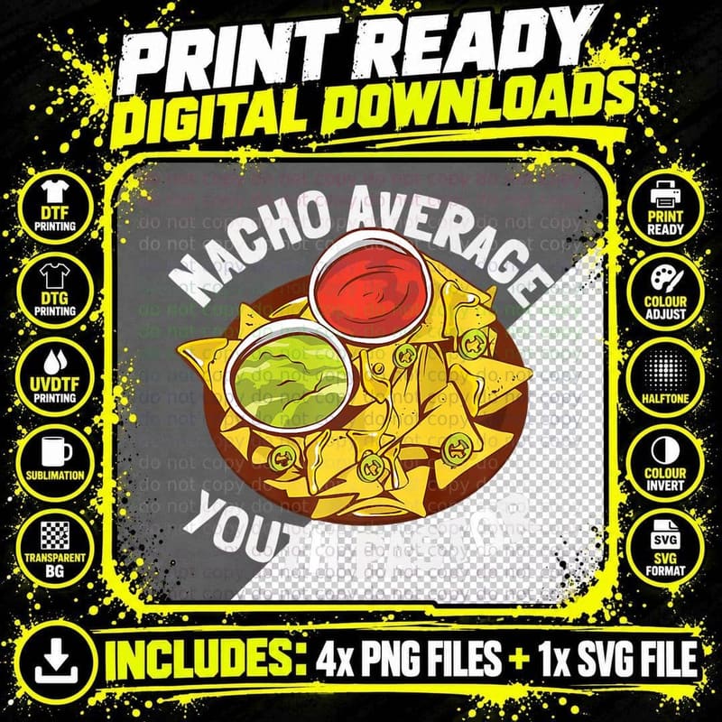 Funny Nacho Average Youth Pastor, Funny T-Shirt Png SVG Digital Bundle