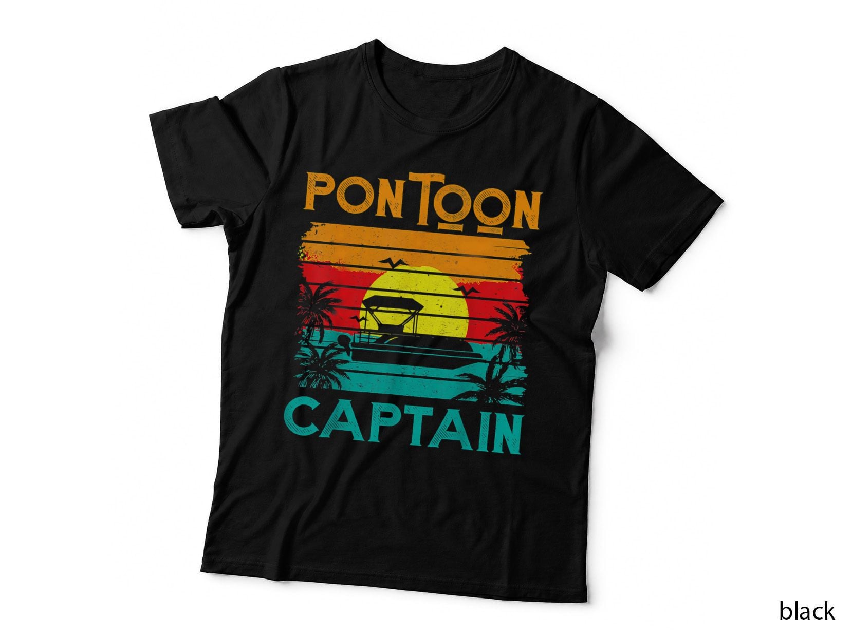 Funny Pontoon Captain Shirt Retro Vintage Style Pontoon Boat T-Shirt