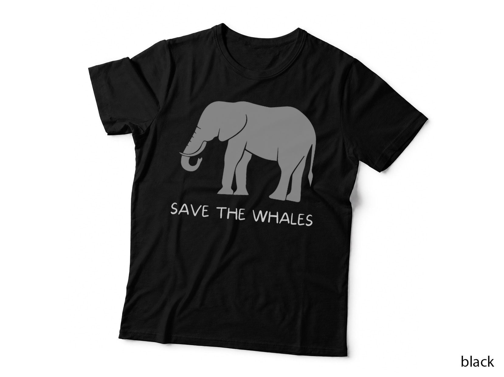 Funny Sarcastic T-Shirt Save Whales Ironic Elephant T-Shirt