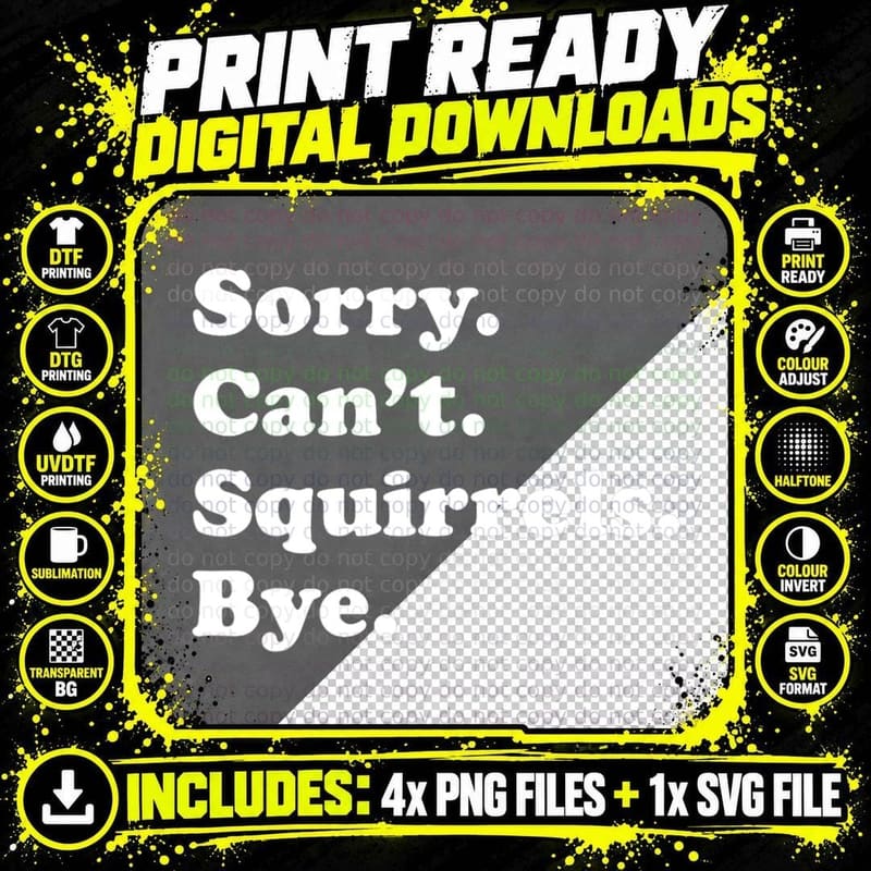 Funny Squirrel Gift for Men Women Boys or Girls T-Shirt Png SVG Digital Bundle