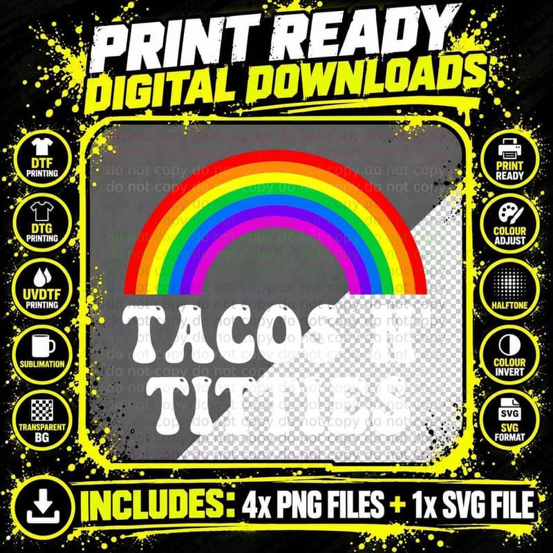 Funny Tacos N' Titties LGBTQ Shirt Tacos N' Titties Png SVG Digital Bundle