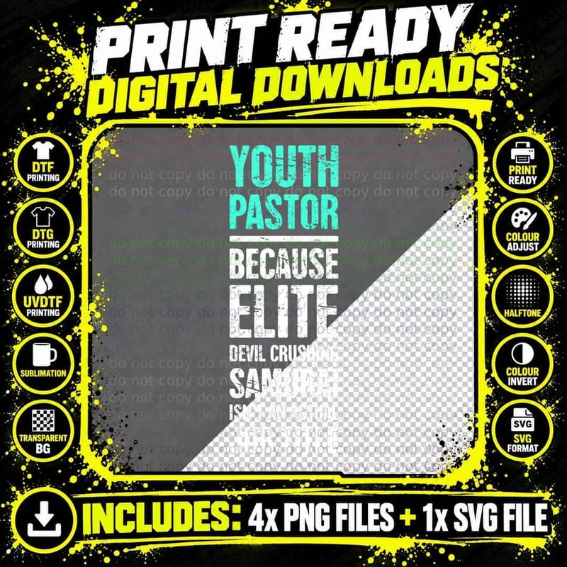 Funny Youth Pastor T-Shirt Png SVG Digital Bundle