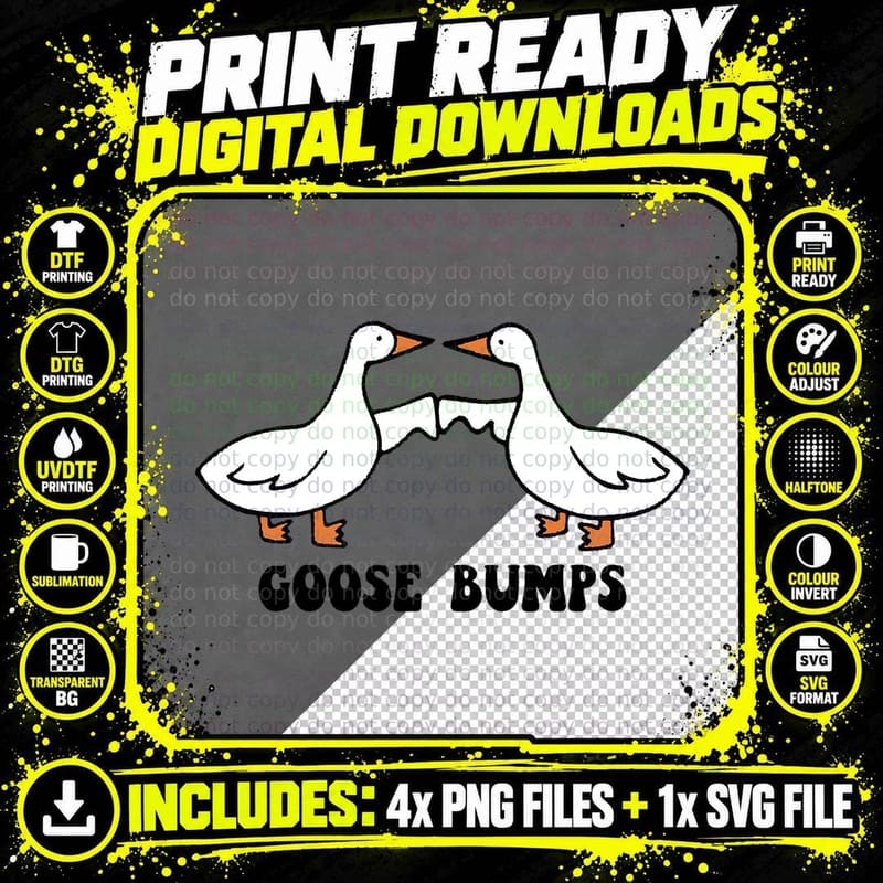 Humor Cute Goose Bumps, Duck Goosebumps Animal Pun Png SVG Digital Bundle