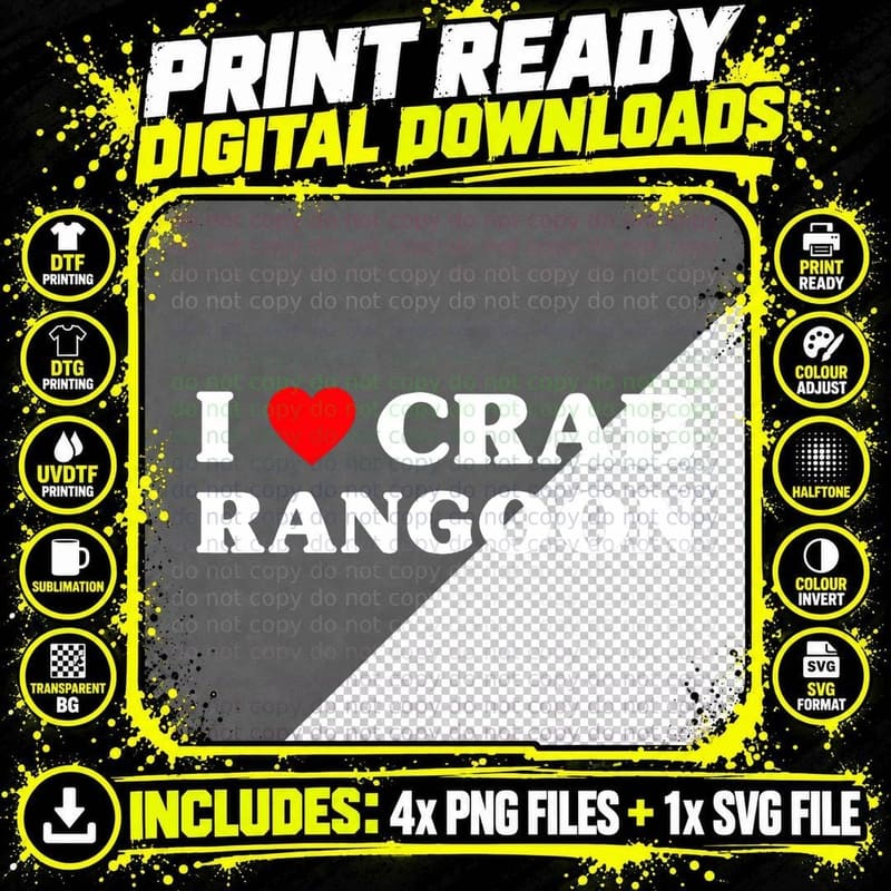 I Love Crab Rangoon American Food, Funny Crab Rangoon Png SVG Digital Bundle