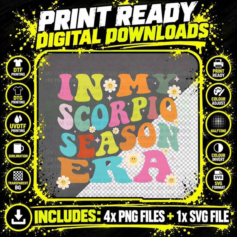 In My Scorpio Season Era Funny Birthday Scorpio Zodiac Png SVG Digital Bundle