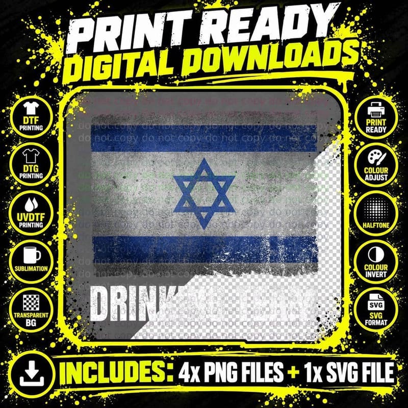 Israel Drinking Team Shirt Funny Jewish Gifts Israeli Png SVG Digital Bundle