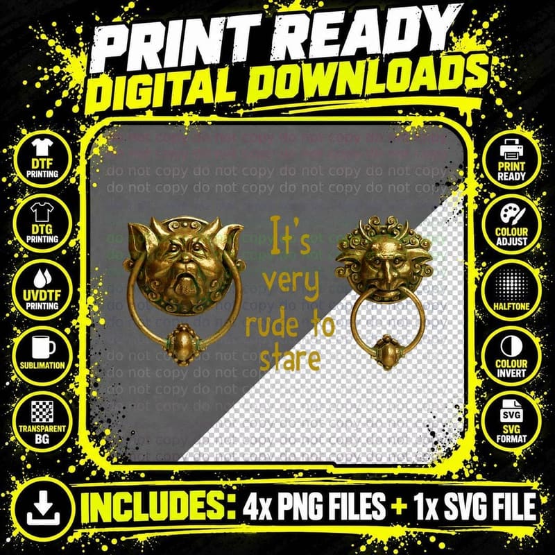 It's Very Rude to Stare Labyrinth Knockers Gift T-Shirt Png SVG Digital Bundle