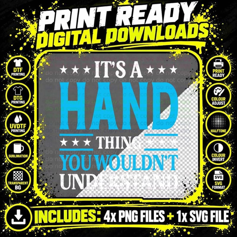 It's a Hand Thing Surname Funny Team Family Last Name Png SVG Digital Bundle