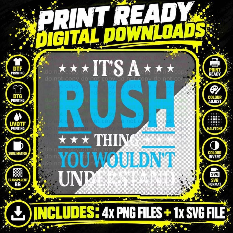 It's a Rush Thing Surname Funny Family Last Name Rush Png SVG Digital Bundle