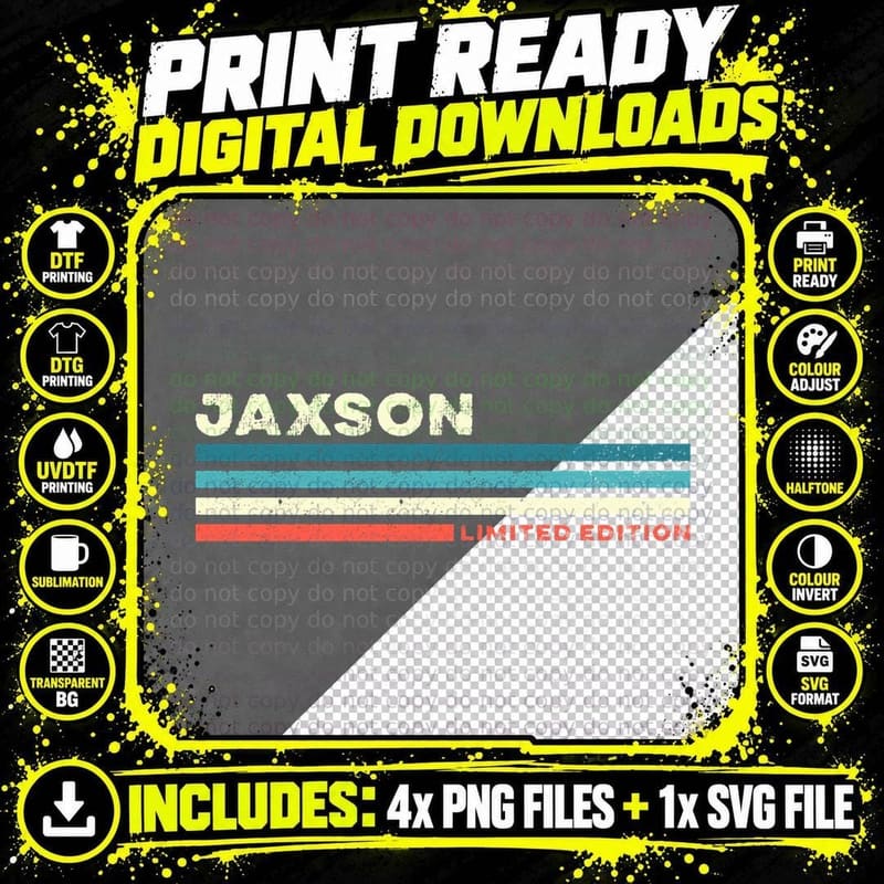 Jaxson Customized Personalized Name Funny Birthday Png SVG Digital Bundle