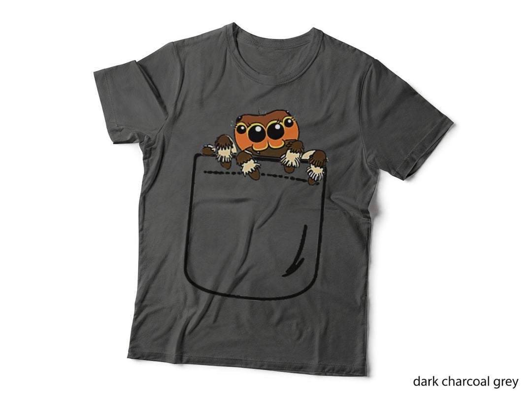Jumping Spider in Pocket Funny Spider Crazy Lover Gift T-Shirt