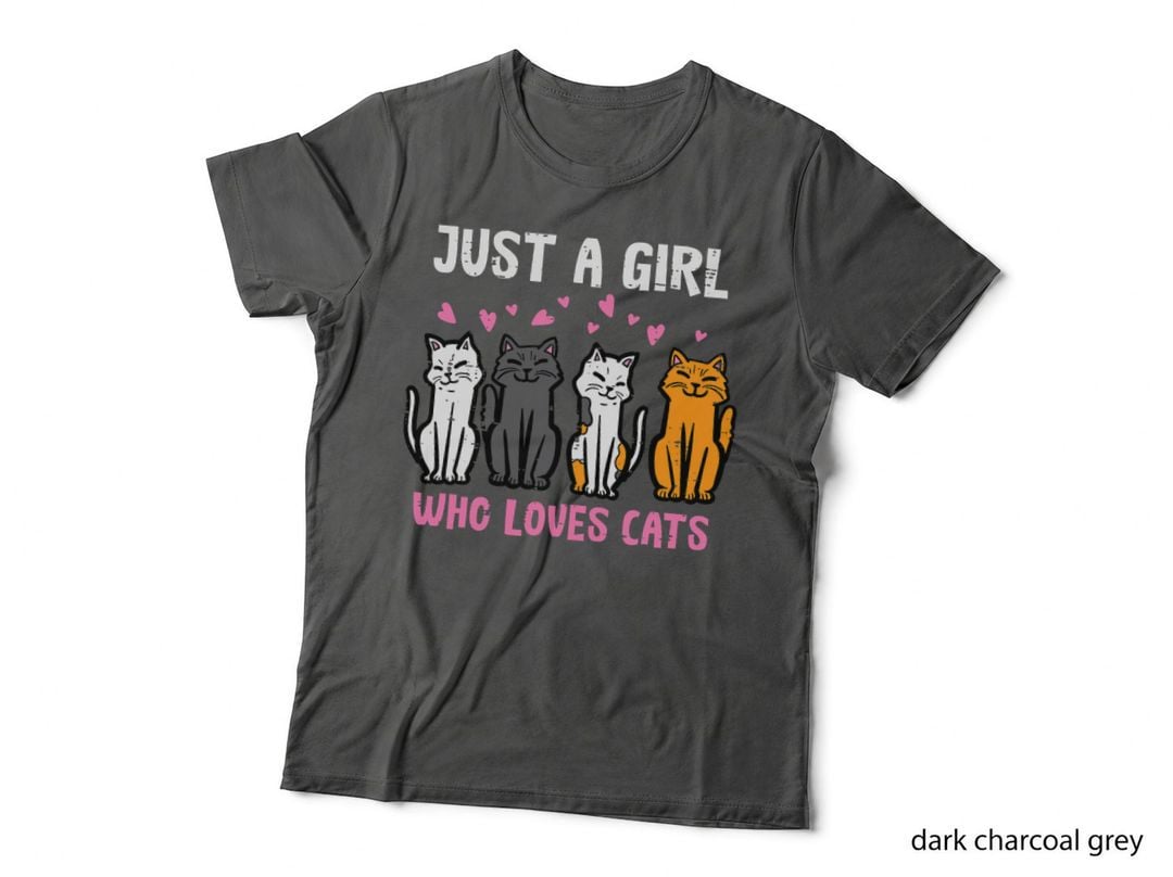 Just Girl Who Loves Cats Funny Women Girls Kids Teens Youth T-Shirt