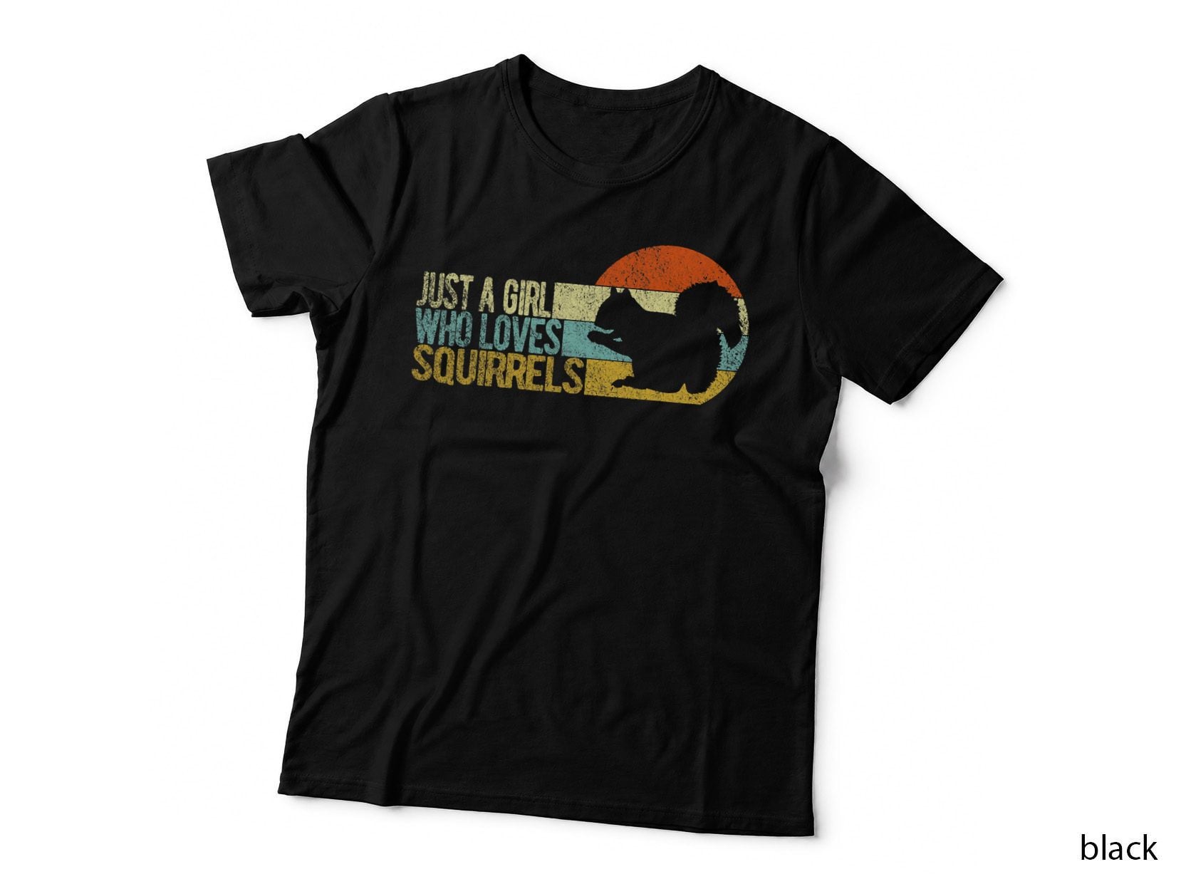 Just a Girl Who Loves Squirrels Funny Squirrel Lover Retro T-Shirt