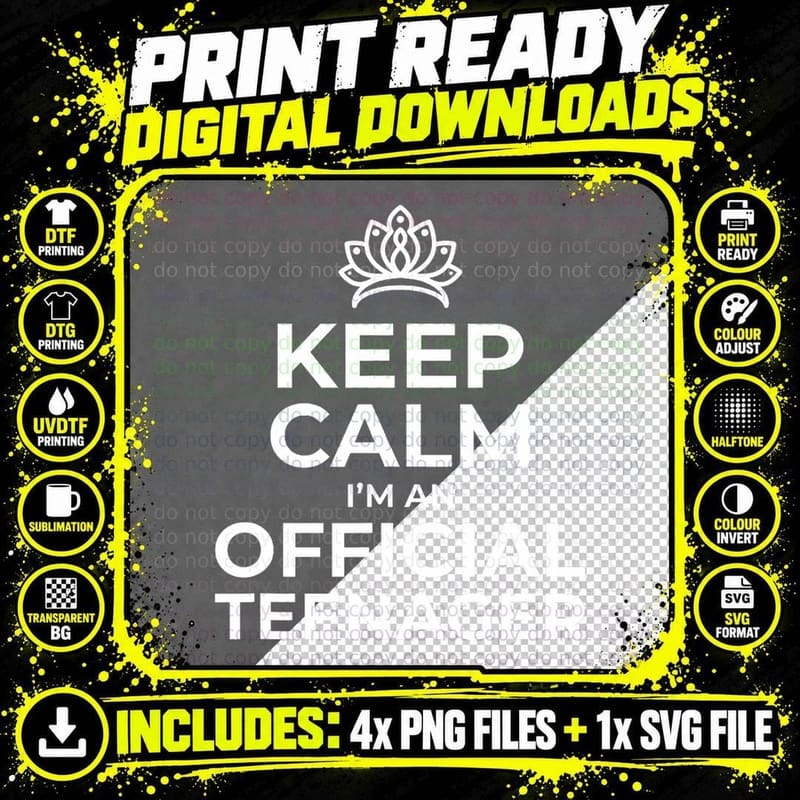 Keep Calm Birthday Official Teenager T-Shirt 13th Funny Png SVG Digital Bundle