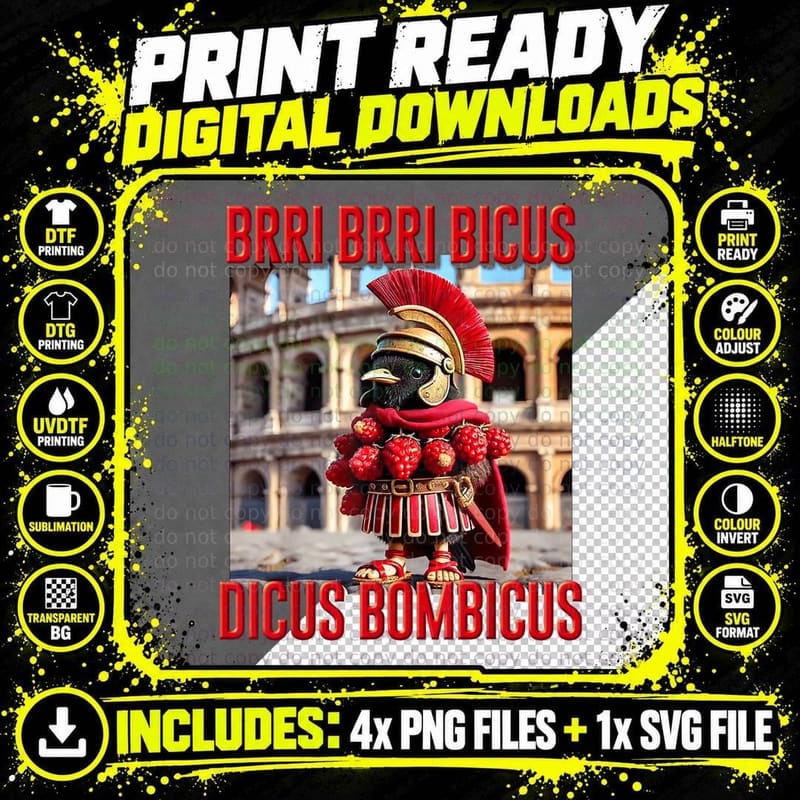 Kid Trending Meme Brainrot Italian Bri Bicus Dicus Png SVG Digital Bundle