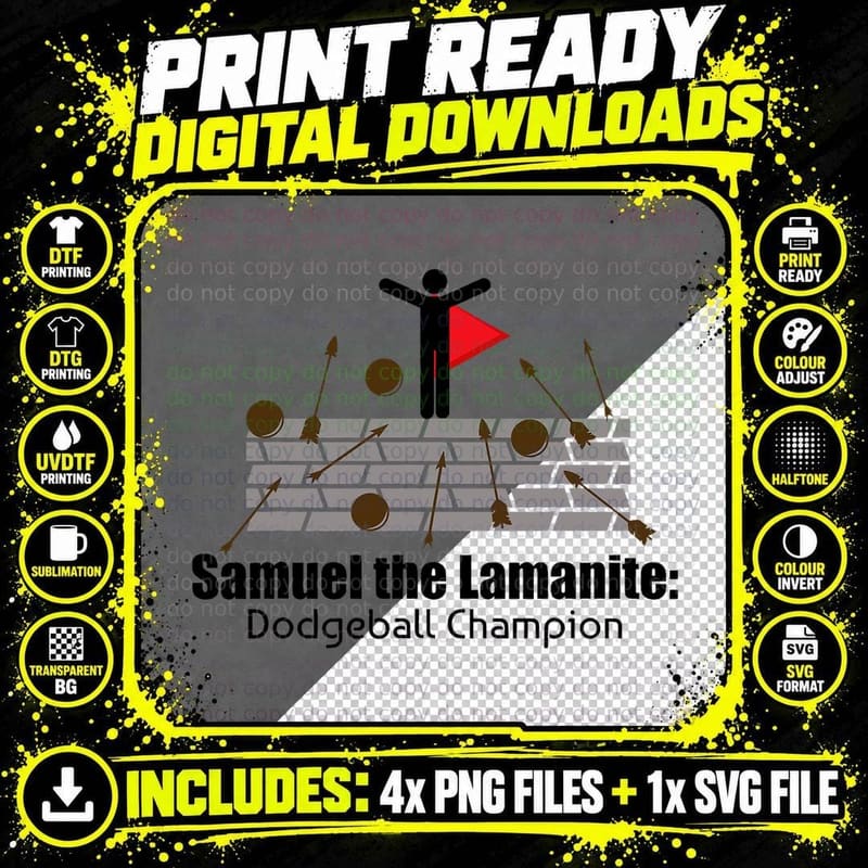 LDS Book of Mormon Funny Samuel the Lamanite T-Shirt Png SVG Digital Bundle