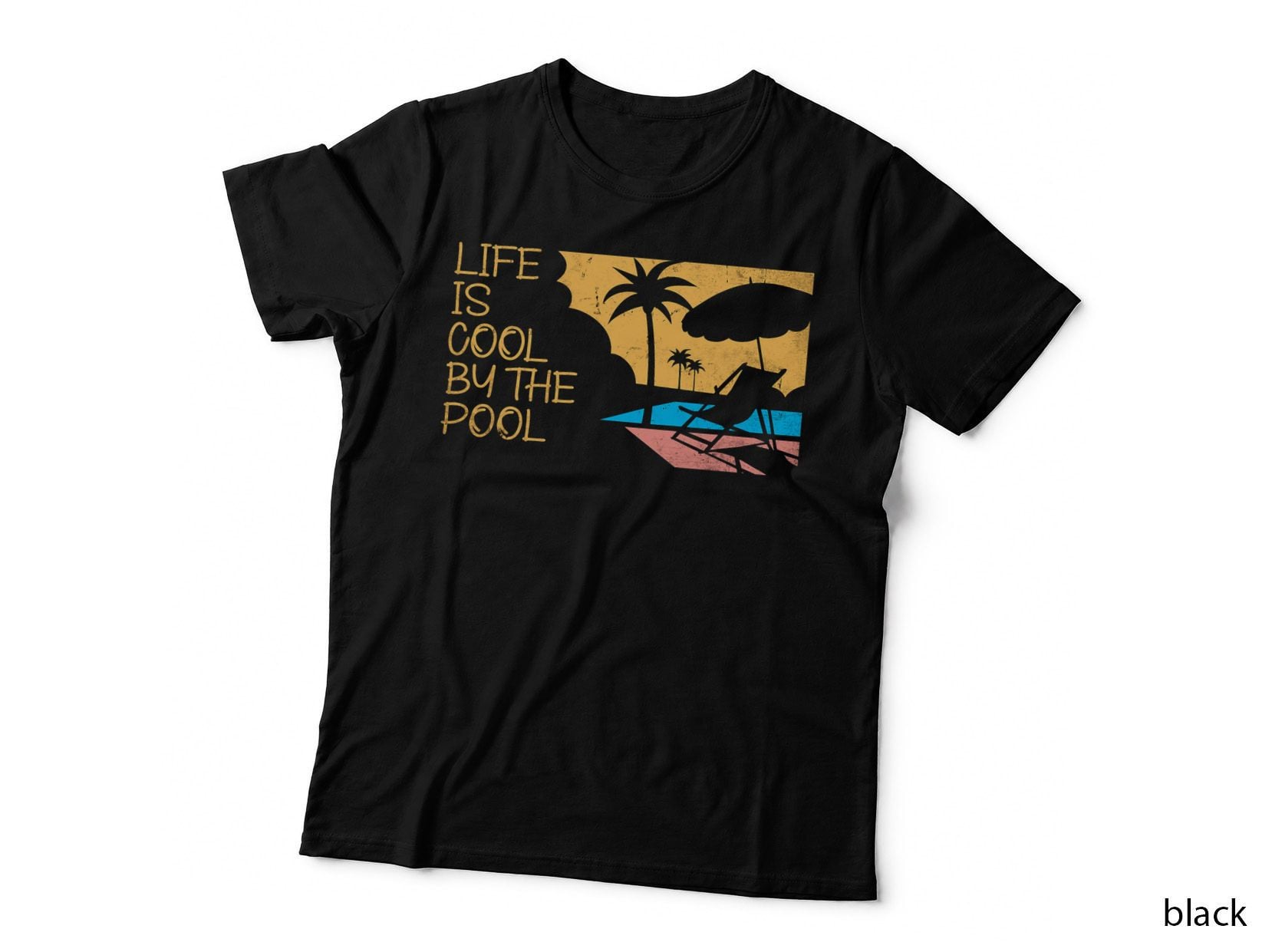 Life Is Cool by the Pool Ocean Swimmer Funny Swimming Pool T-Shirt