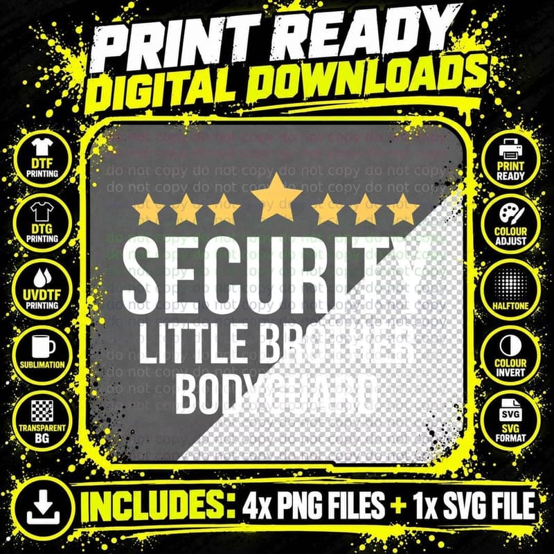 Little Brother Security Shirt Funny Big Brother Security Png SVG Digital Bundle