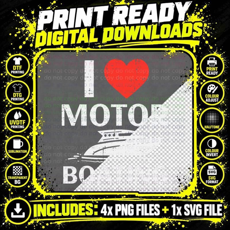 Love Motor Boating Funny Motorboating Boat Humor Boater Png SVG Digital Bundle