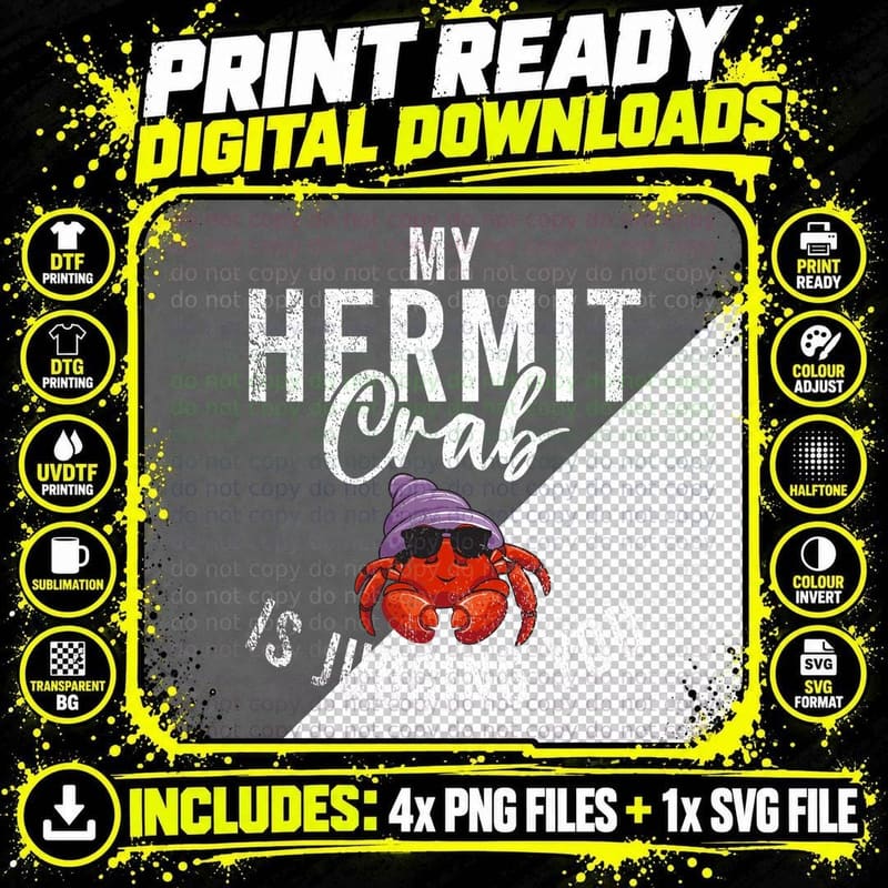 My Hermit Crab Is Judging You Funny Hermit Crab T-Shirt Png SVG Digital Bundle