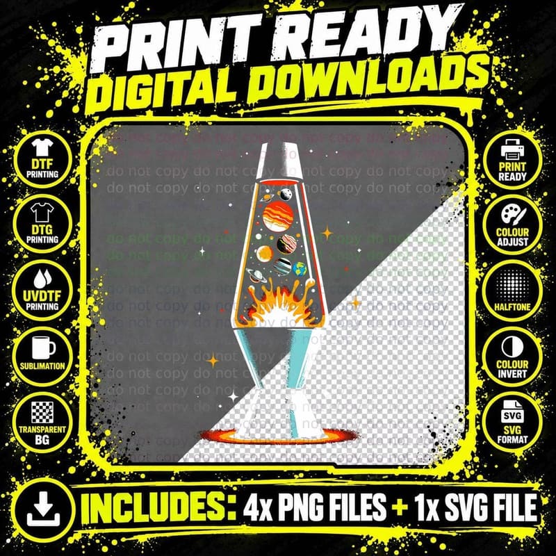 Planets Lava Lamp Science Gifts Men Kids Women Funny Png SVG Digital Bundle