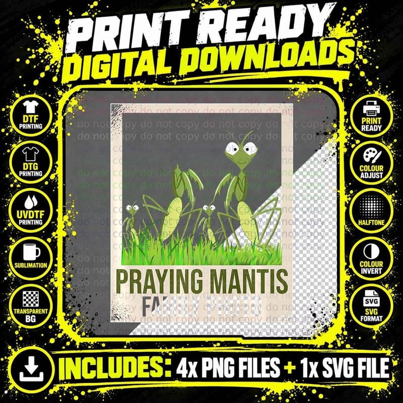 Praying Mantis Funny Insect Praying Mantis Family Png SVG Digital Bundle