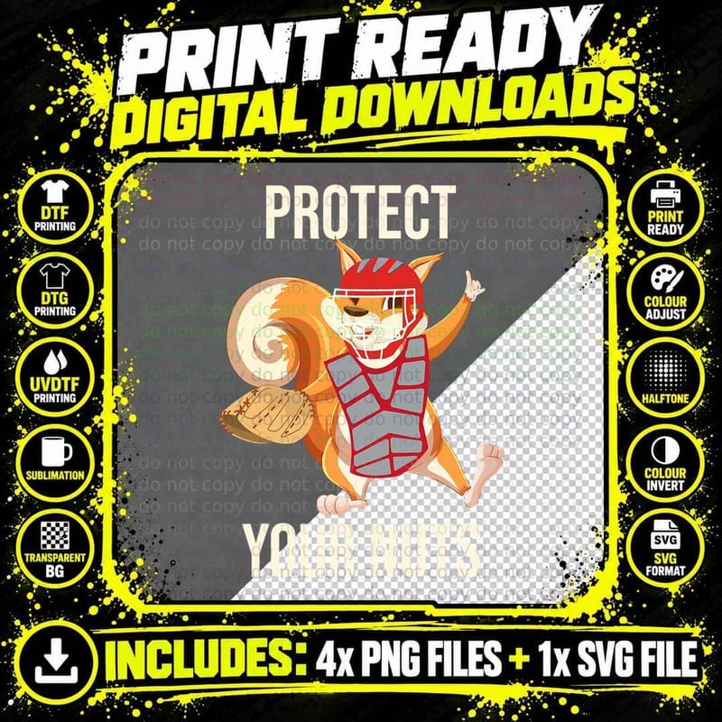 Protect Your Nuts - Squirrel Lover Animal Lover Funny Png SVG Digital Bundle