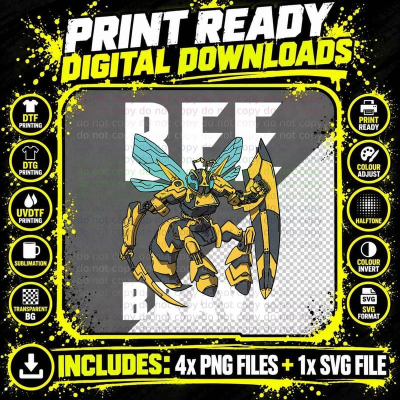 Retro Bee Knight Animal Quote Lover Funny Insect Png SVG Digital Bundle
