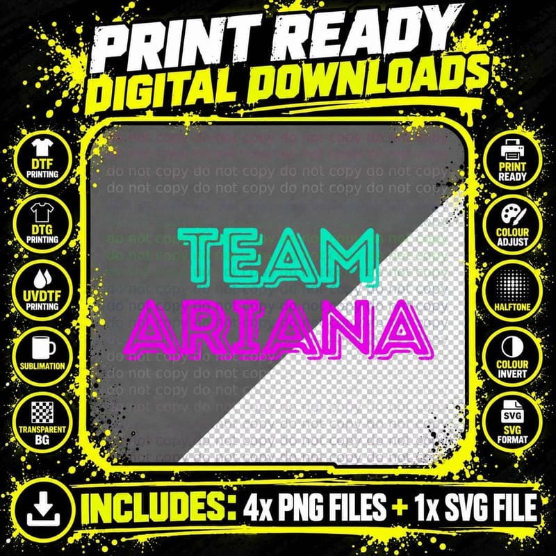 Team Ariana Squad Cool Funny T-Shirt Png SVG Digital Bundle